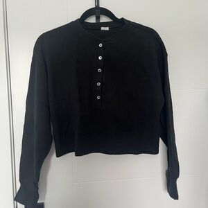 Wilfred free Cropped Henley Long-Sleeve Top